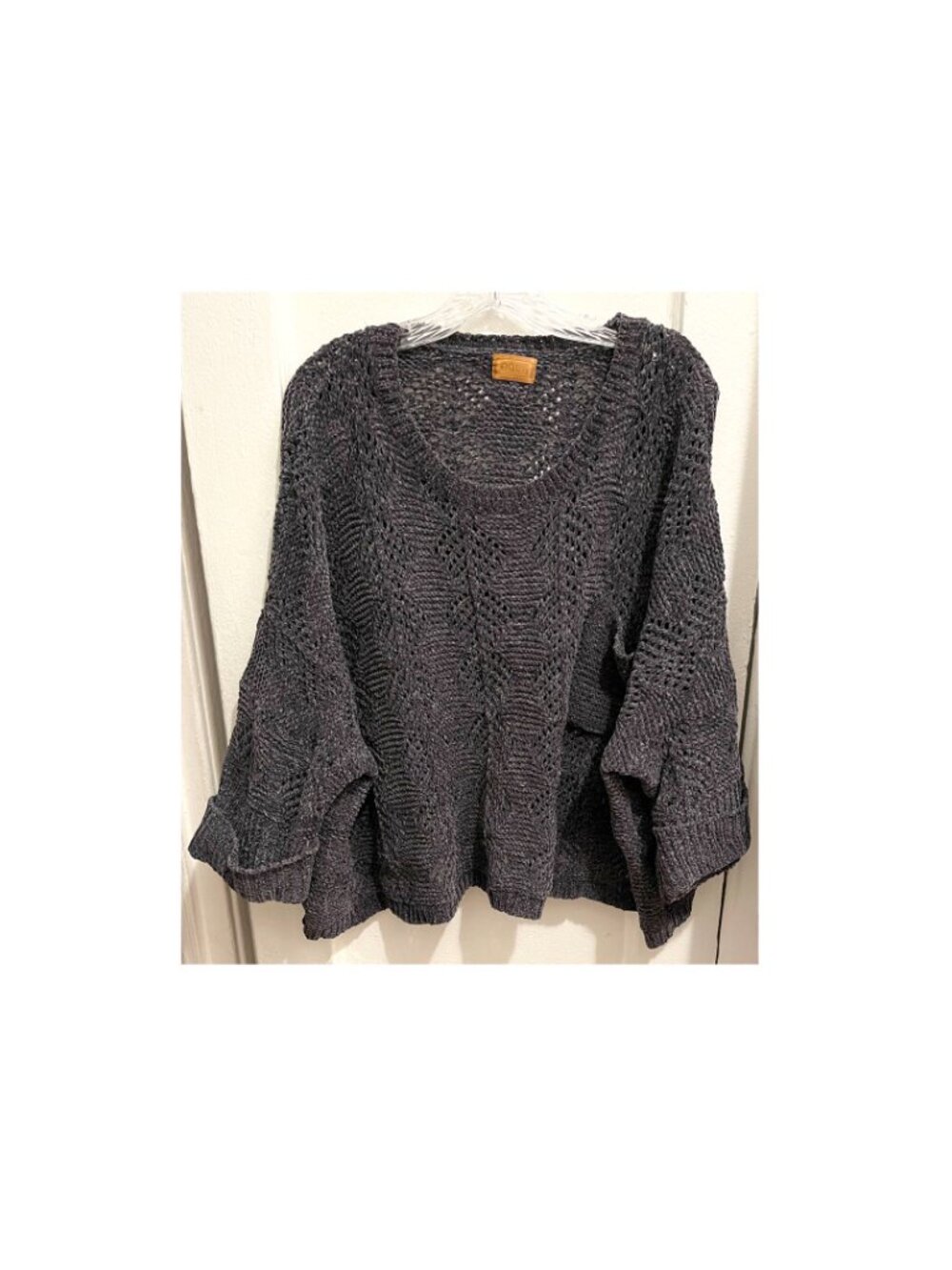 POL Grey Chenille Kimono Sleeve Sweater Medium